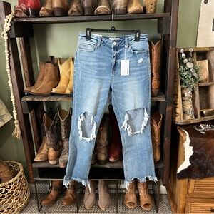 VERVET Size 29 High Rise Flare Crop Jeans